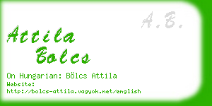 attila bolcs business card